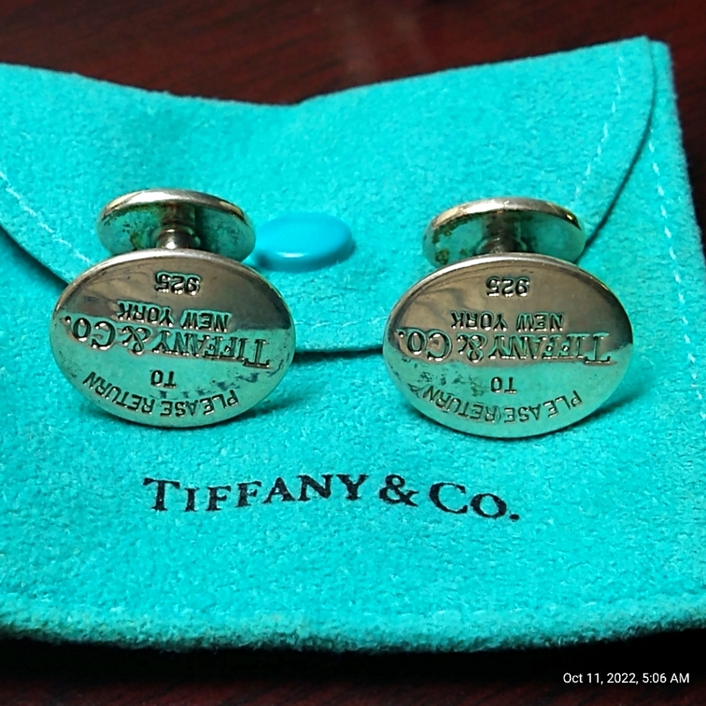 Return to Tiffany sterling silver cufflinks